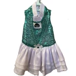A holiday green dress for a dogs