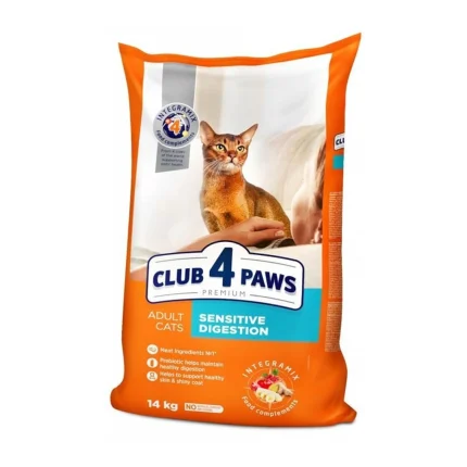 კლუბი 4 თათი კატის მშრალი საკვები მგრძნობიარე კუჭნაწლავისთვის 1/14კგ