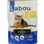 Labou food for adult cats in chicken and liver sauce 85g.