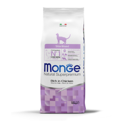 Monge მონჯე სტერილიზებული ქათმის ხორცით 10კგ